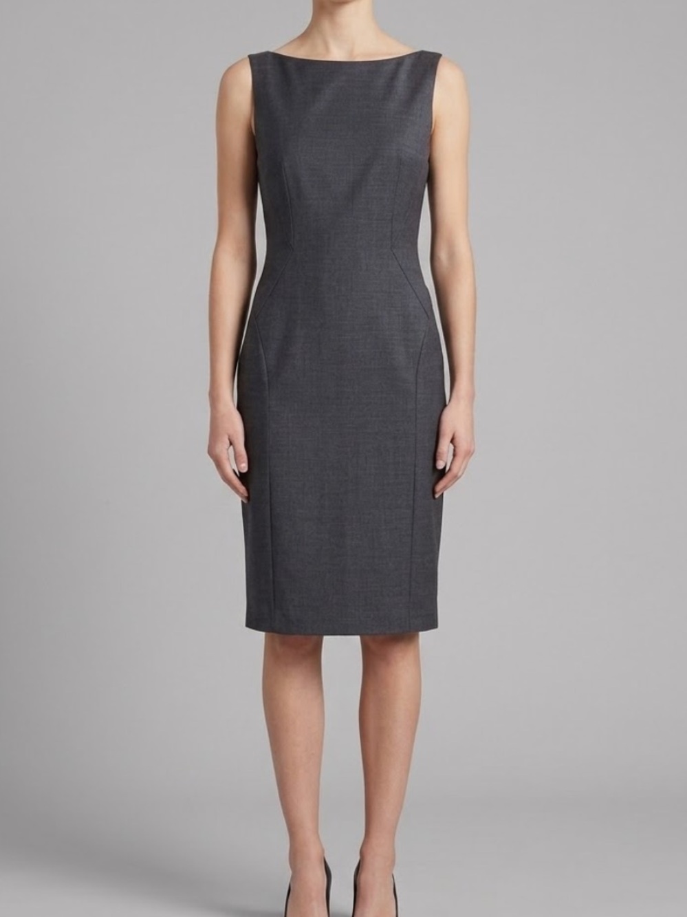 Theory Gray Sleeveless Sheath Dress Size 12